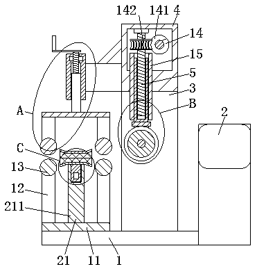 On-line adjusting device used for oxygen-free copper wire tension and capable of adjusting tension conveniently