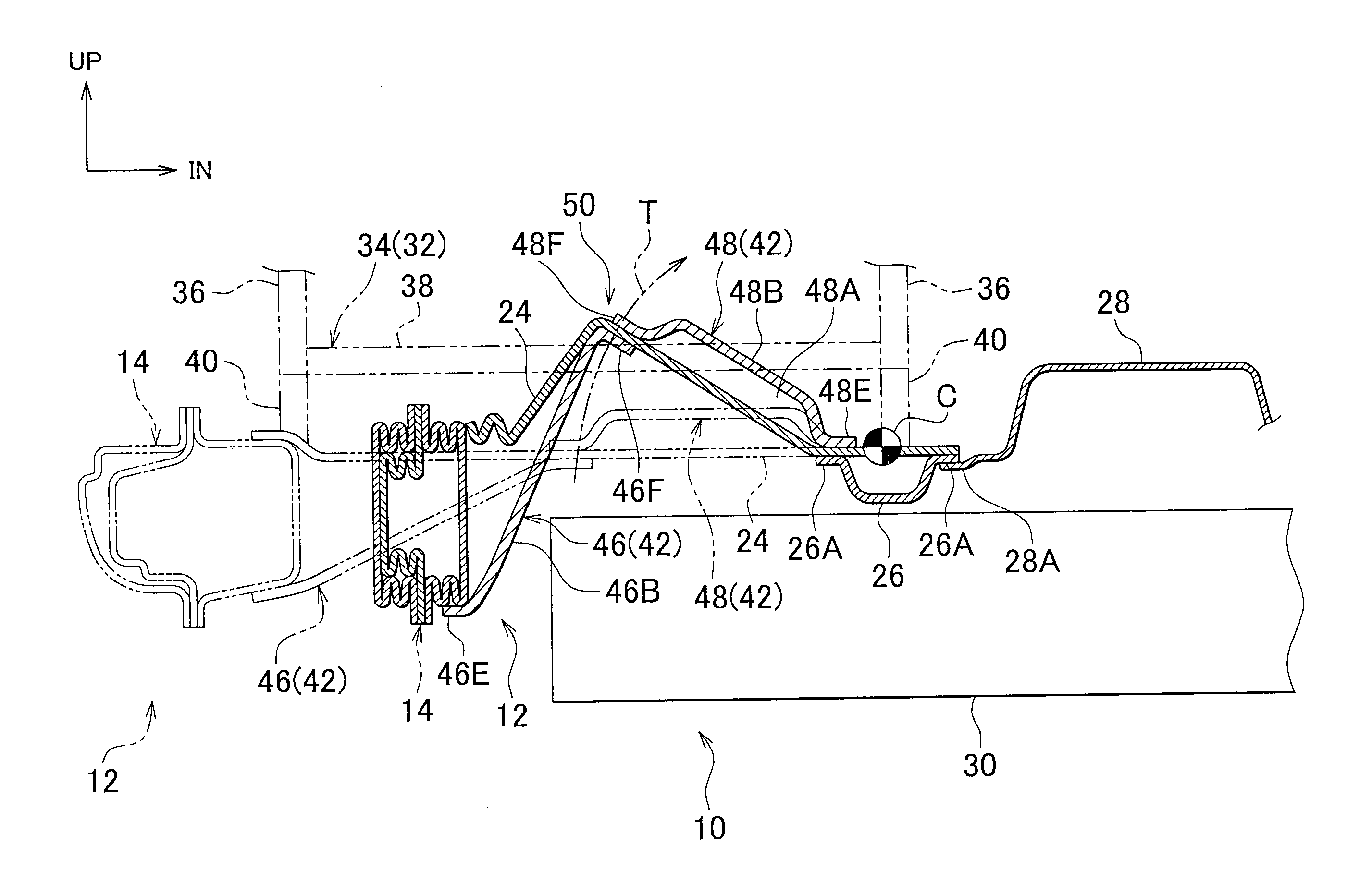 Battery protection structure for automobile