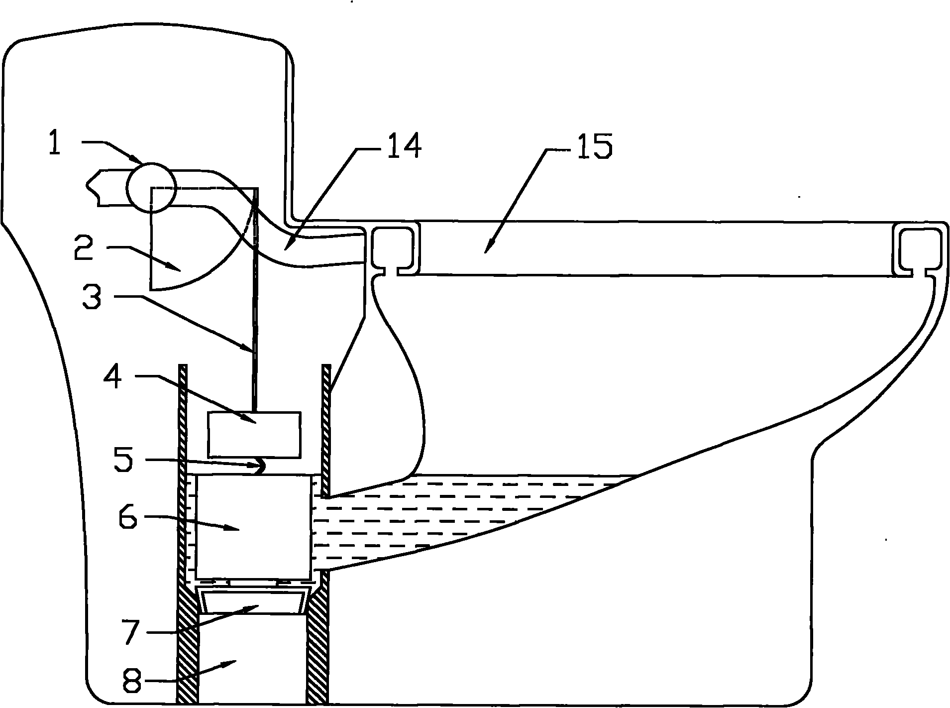 Blocking body for sewage outlet of squatting pan