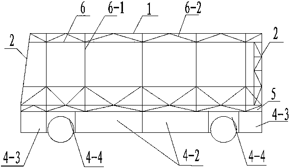 Bus frame structure of full-carrying type pure electric bus