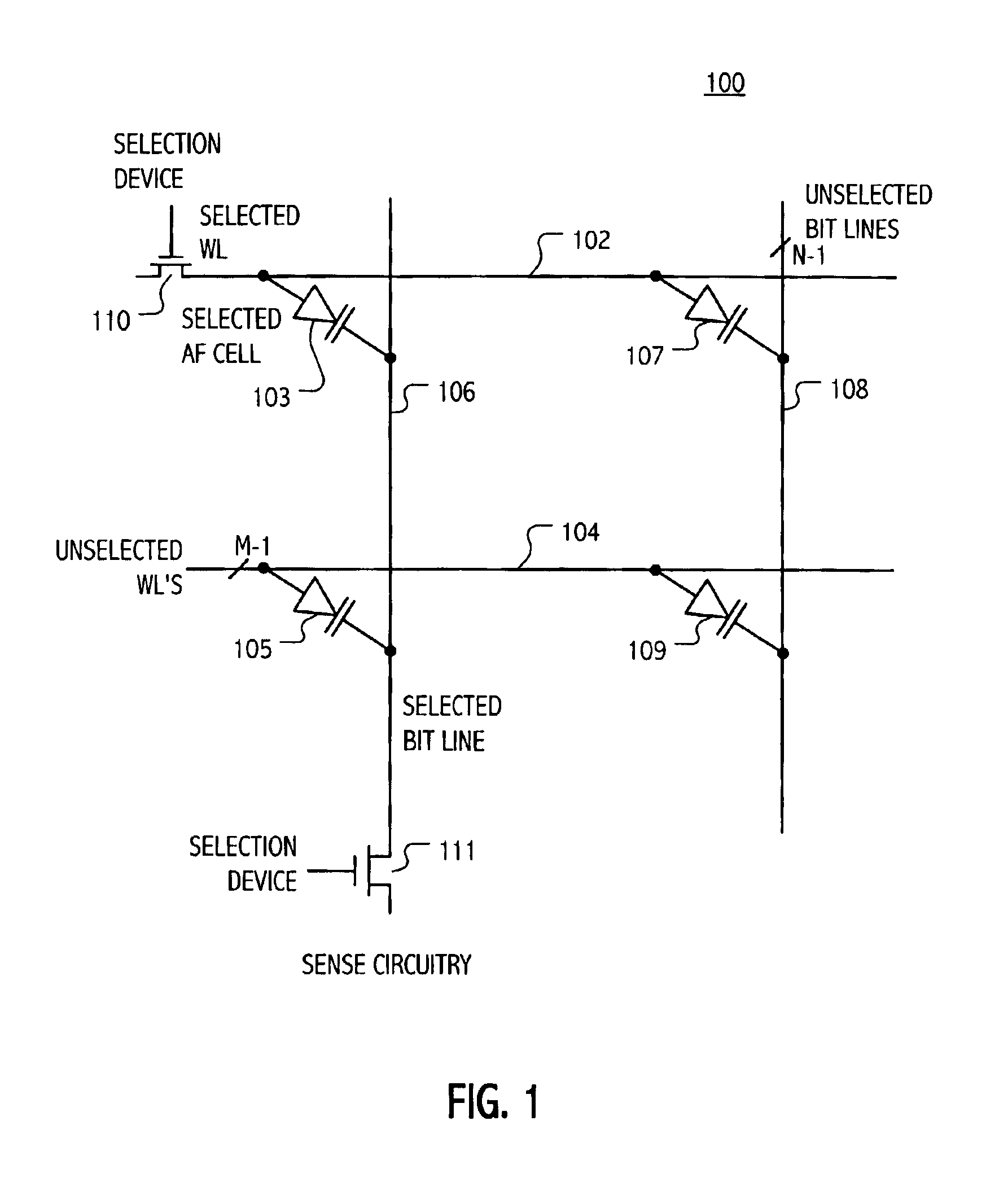 Current sensing method and apparatus particularly useful for a memory array of cells having diode-like characteristics