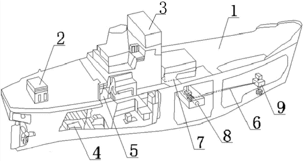 Emergent rescuing method and system for unmanned ship with electromagnetic interference