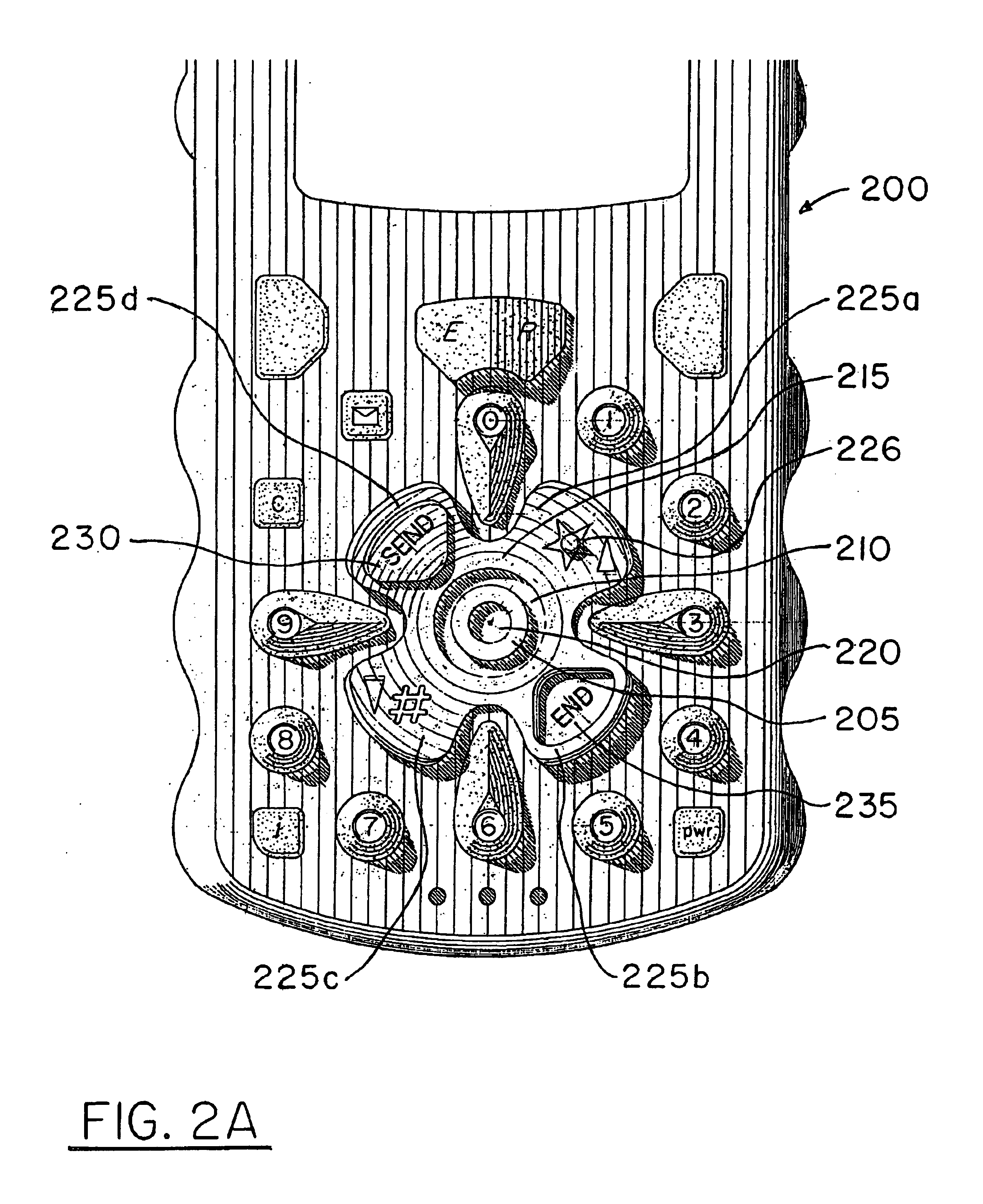 Telephone handset with thumb-operated tactile keypad