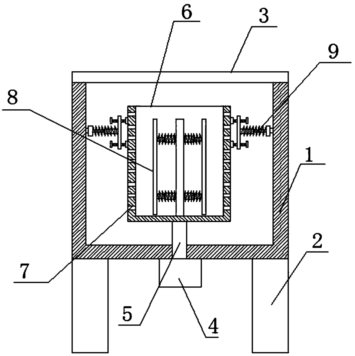 Stably-operated cloth material spin-drying machine