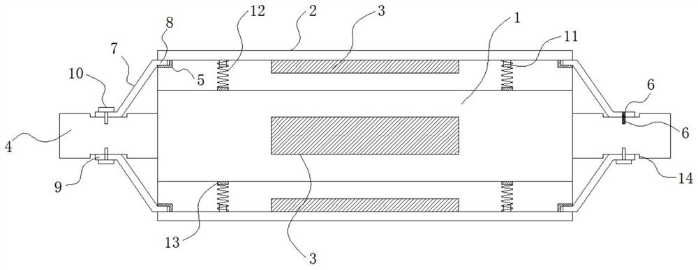 A thermal embossing roller shaft device with a spring clip