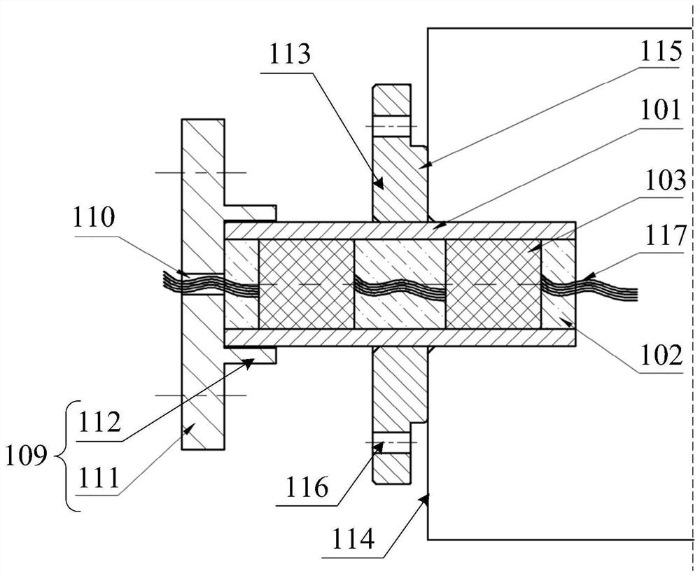 Wire harness wall-passing structure and installation method thereof