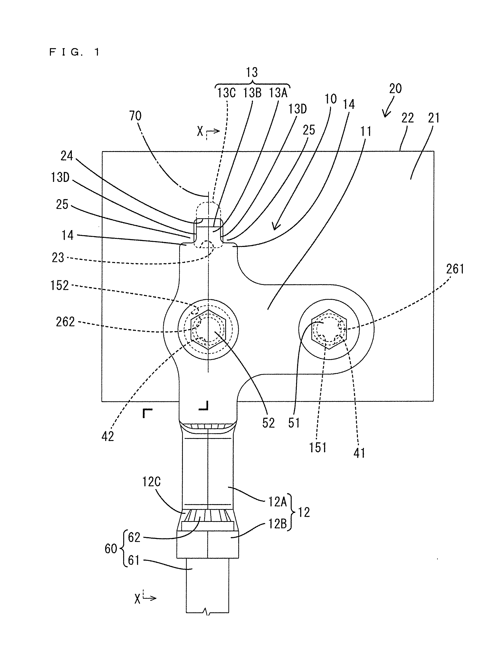 Connection structure for ground terminal fitting