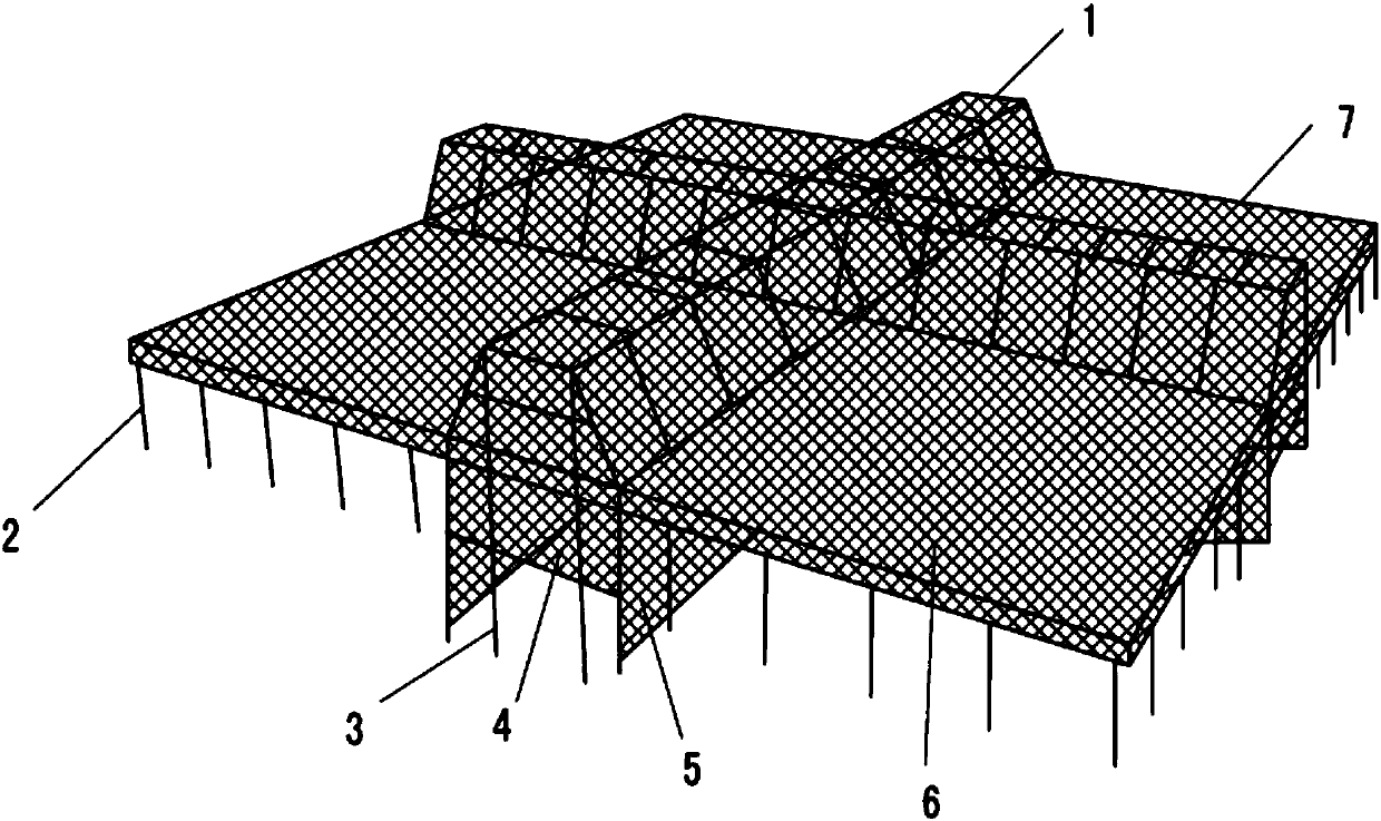 A submersible control dam made of basalt fiber composite material