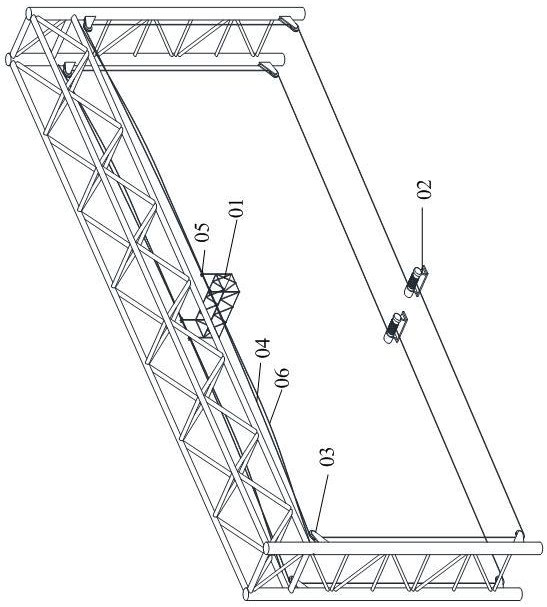 Method for installing lower suspended steel structure by pulling hanging basket through winch