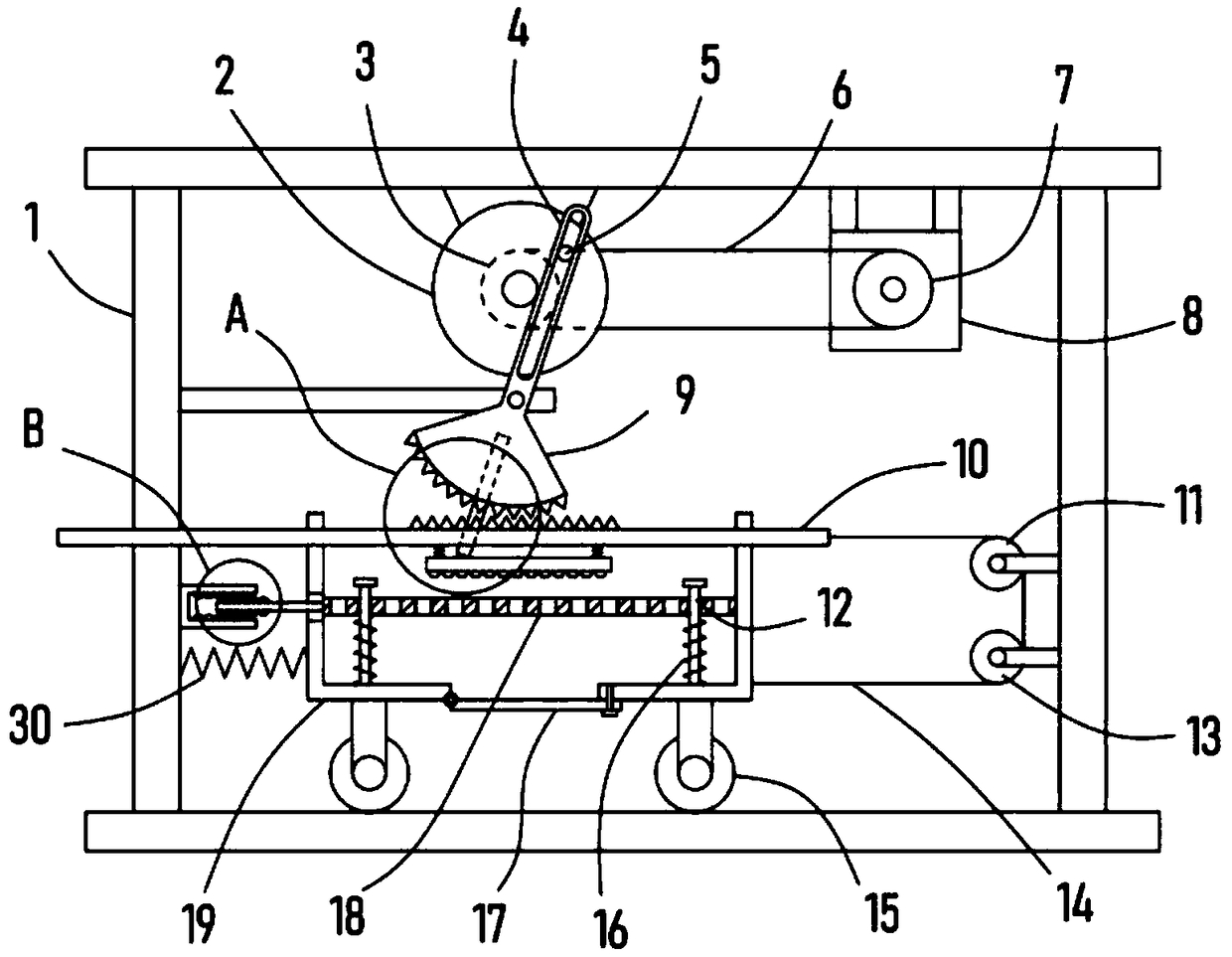 Garlic clove splitting device with screening function