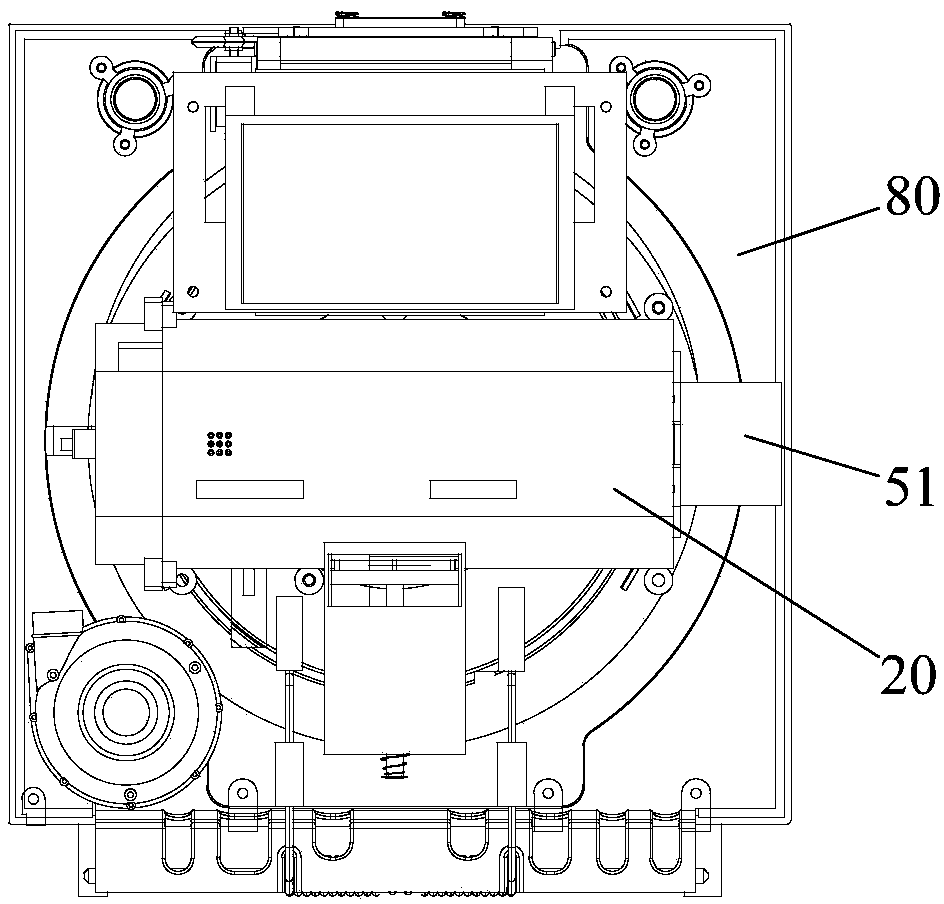 Material washing device and cooking utensil