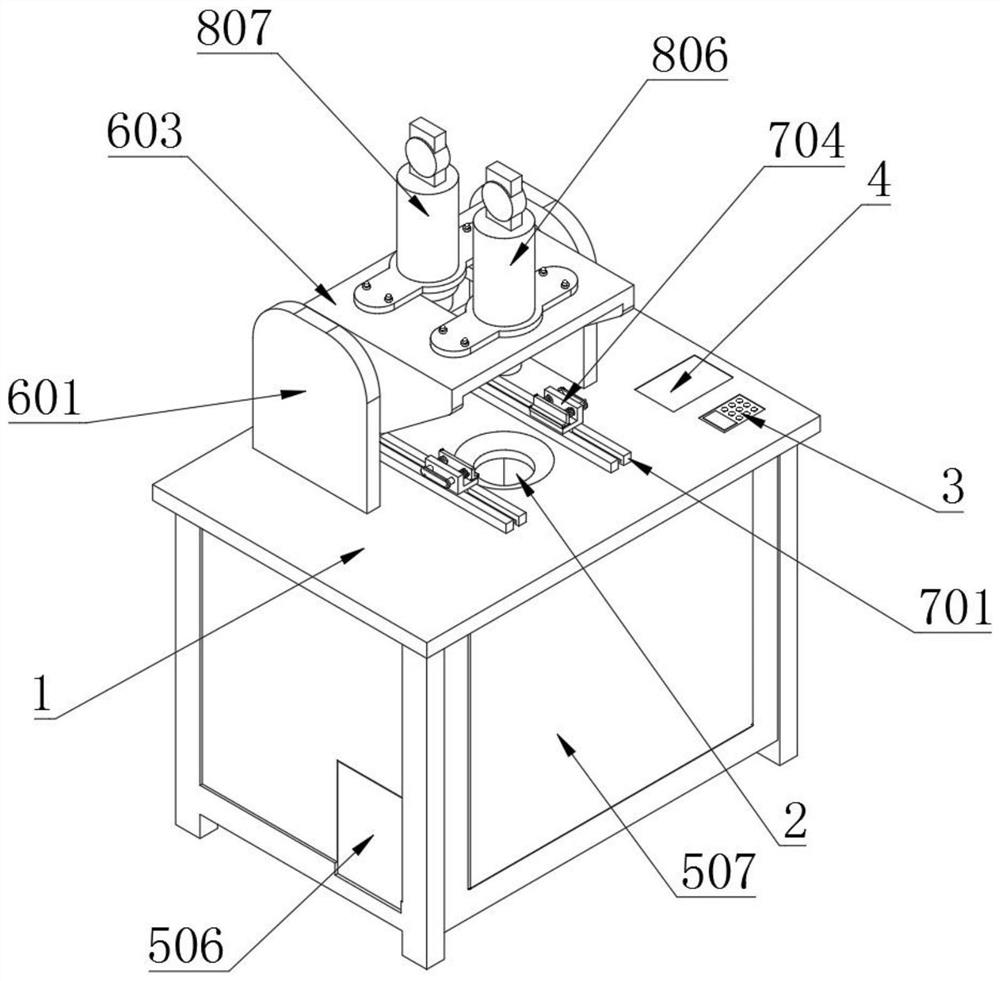 A linkage type three-step self-detection punching device