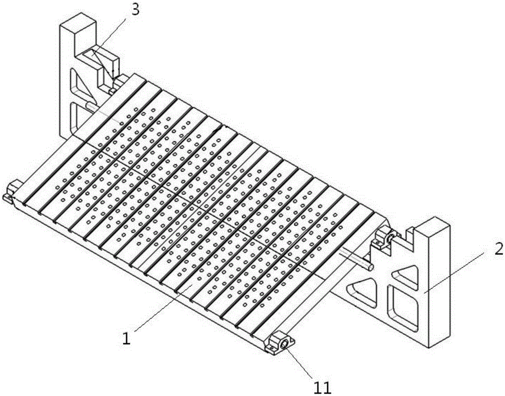 Adjustable inclined wedge fixing base