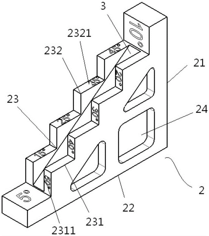 Adjustable inclined wedge fixing base