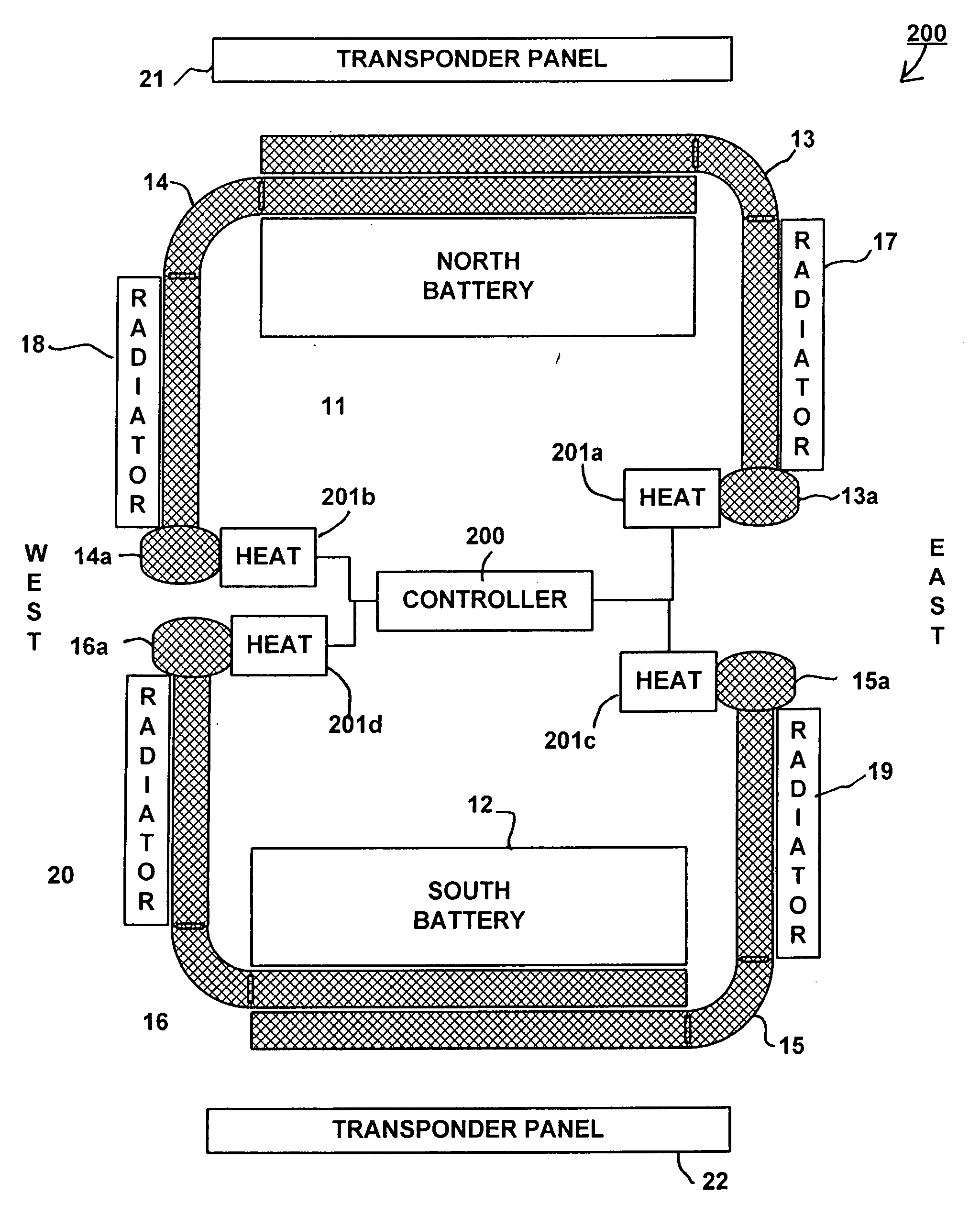 Spacecraft battery thermal management system