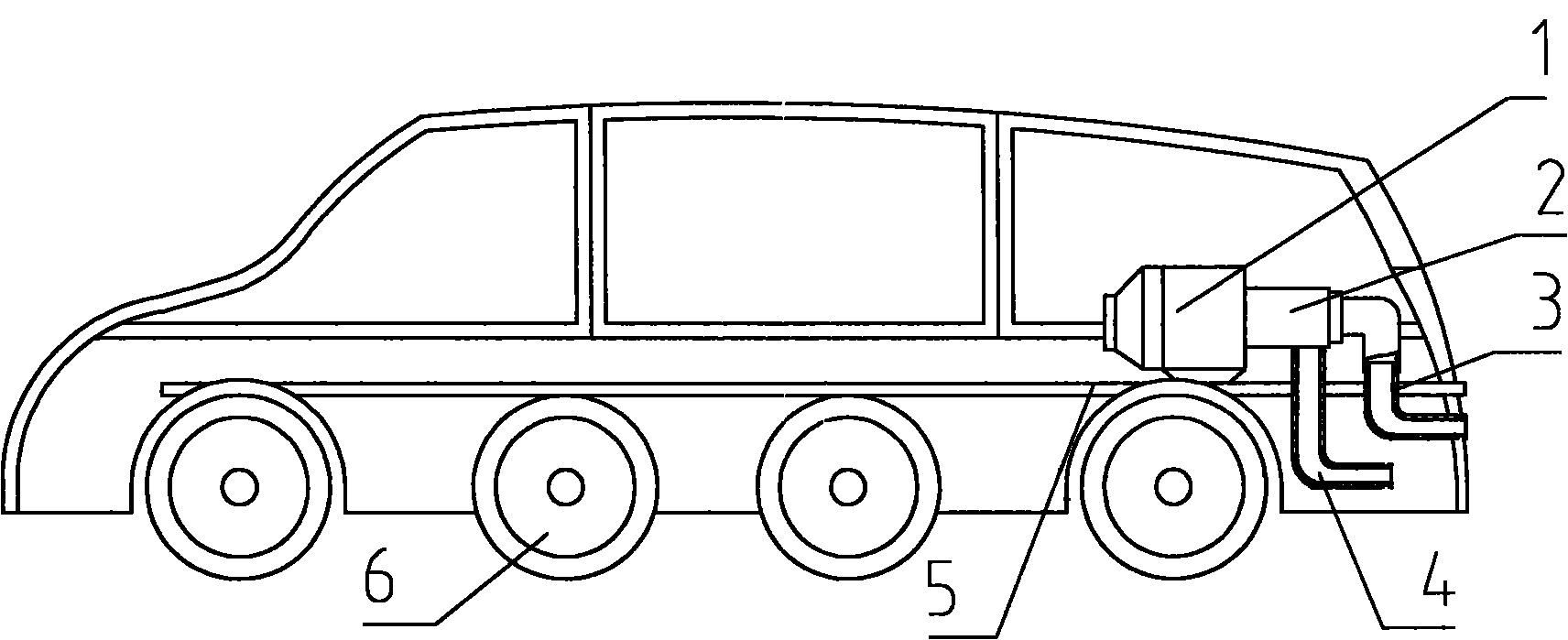 Pumping device for multiplewheel vehicle