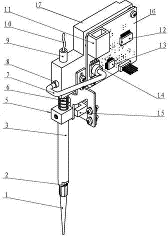 Sample injection needle with automatic detection function