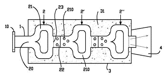 Hedging type exhaust silencer