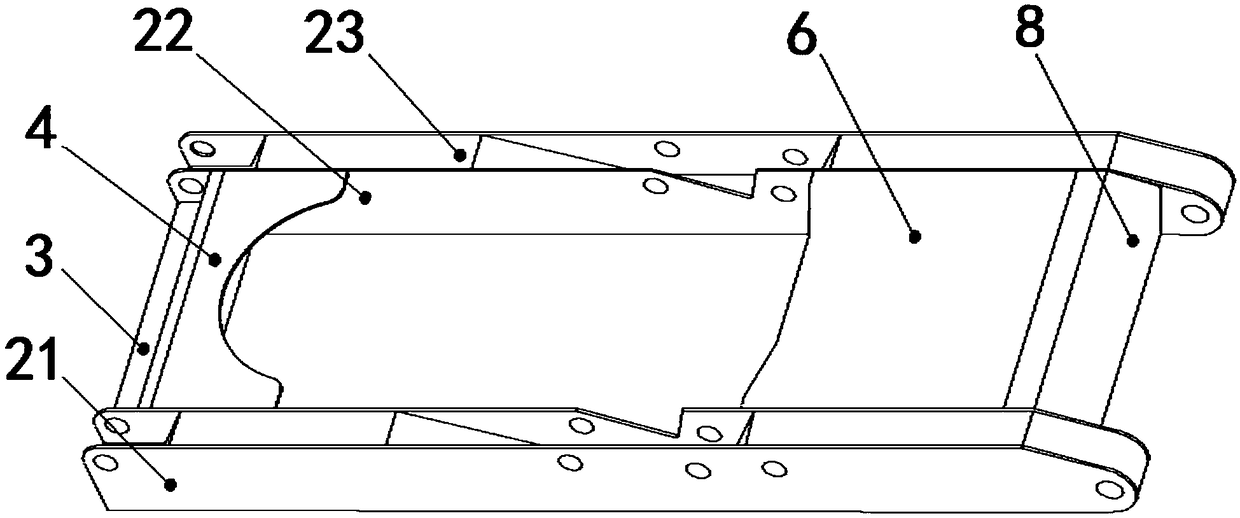 Overturn frame of bridge inspection vehicle and bridge inspection vehicle