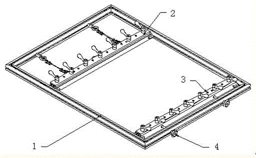 Tensioning frame suitable for steel sheets of different lengths