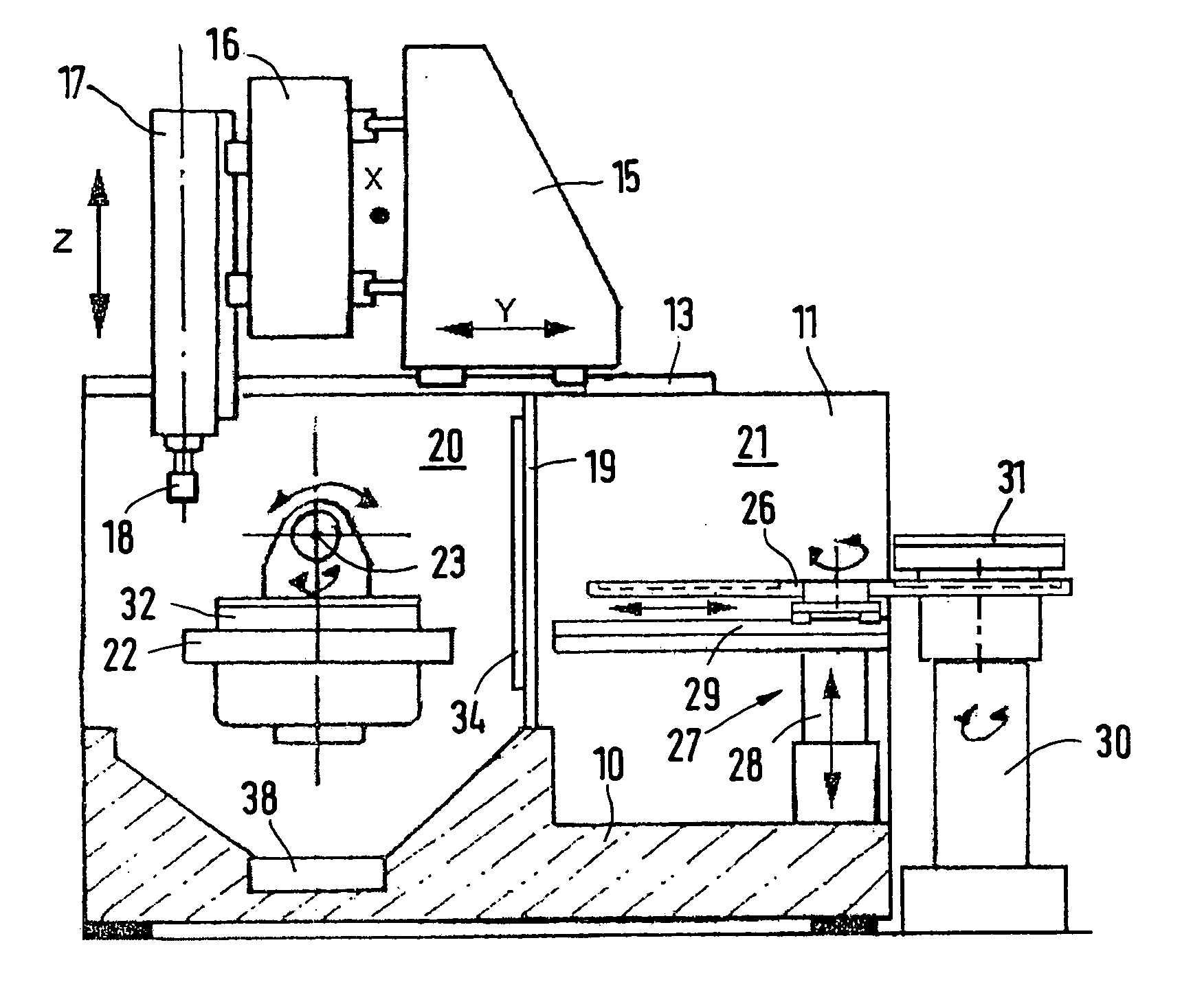 Cutting machine with a workpiece changer