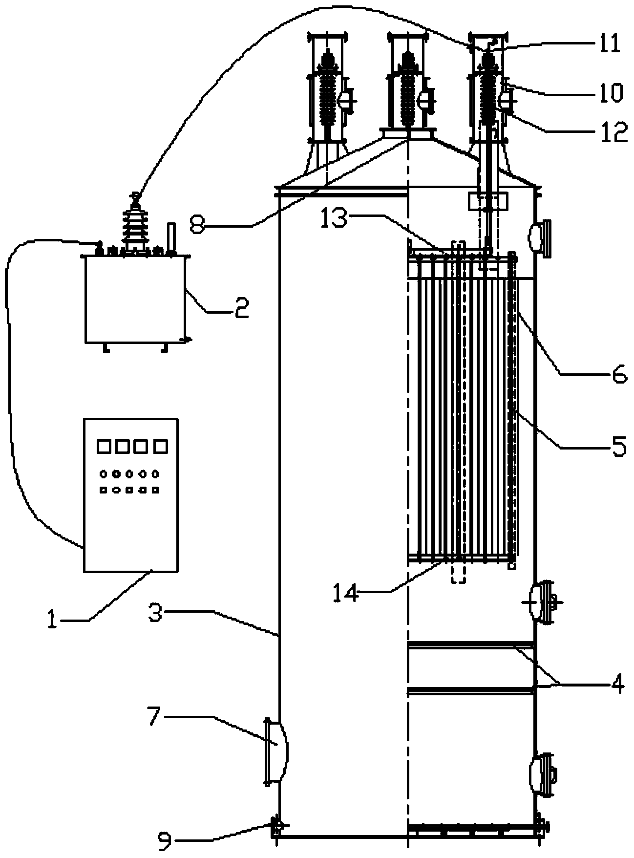 Honeycomb electrofilter with high flow rate