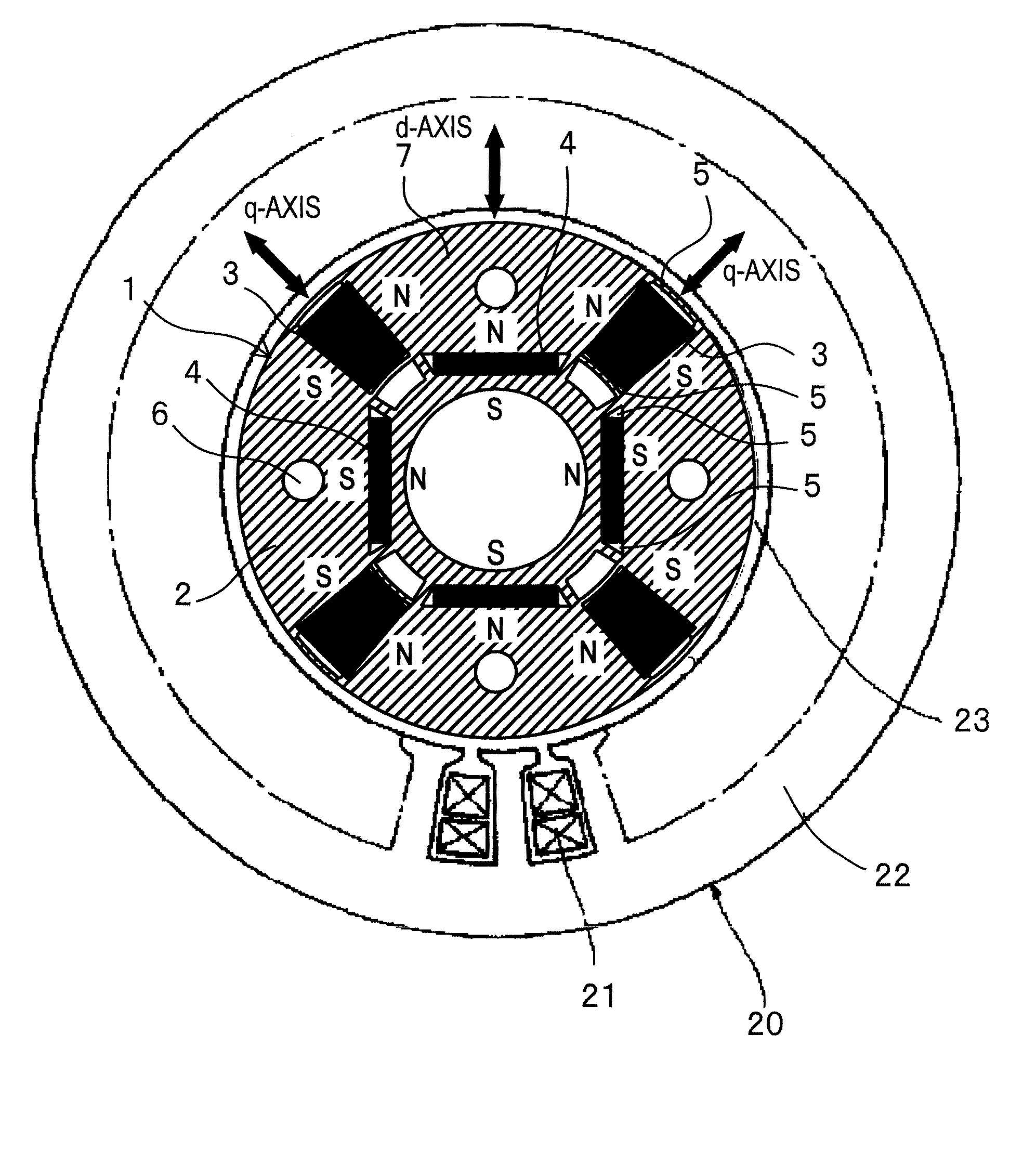 Permanent magnet rotating electrical machine and permanent magnet motor drive system