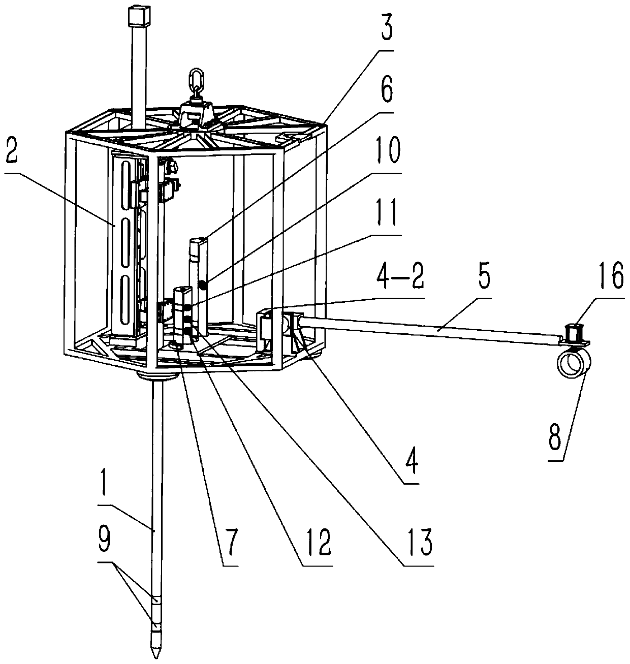 In-situ measurement system and method for low-frequency acoustic characteristics in seabed sediments