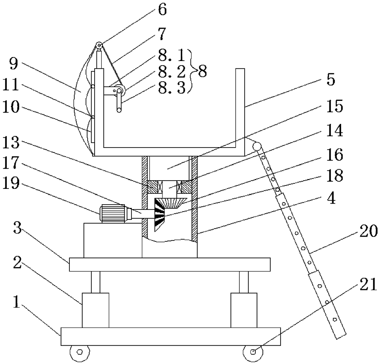 Auxiliary supporting device for communication engineering