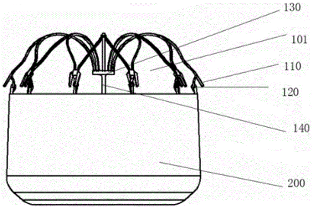 Left atrial appendage plugging device and plugging system