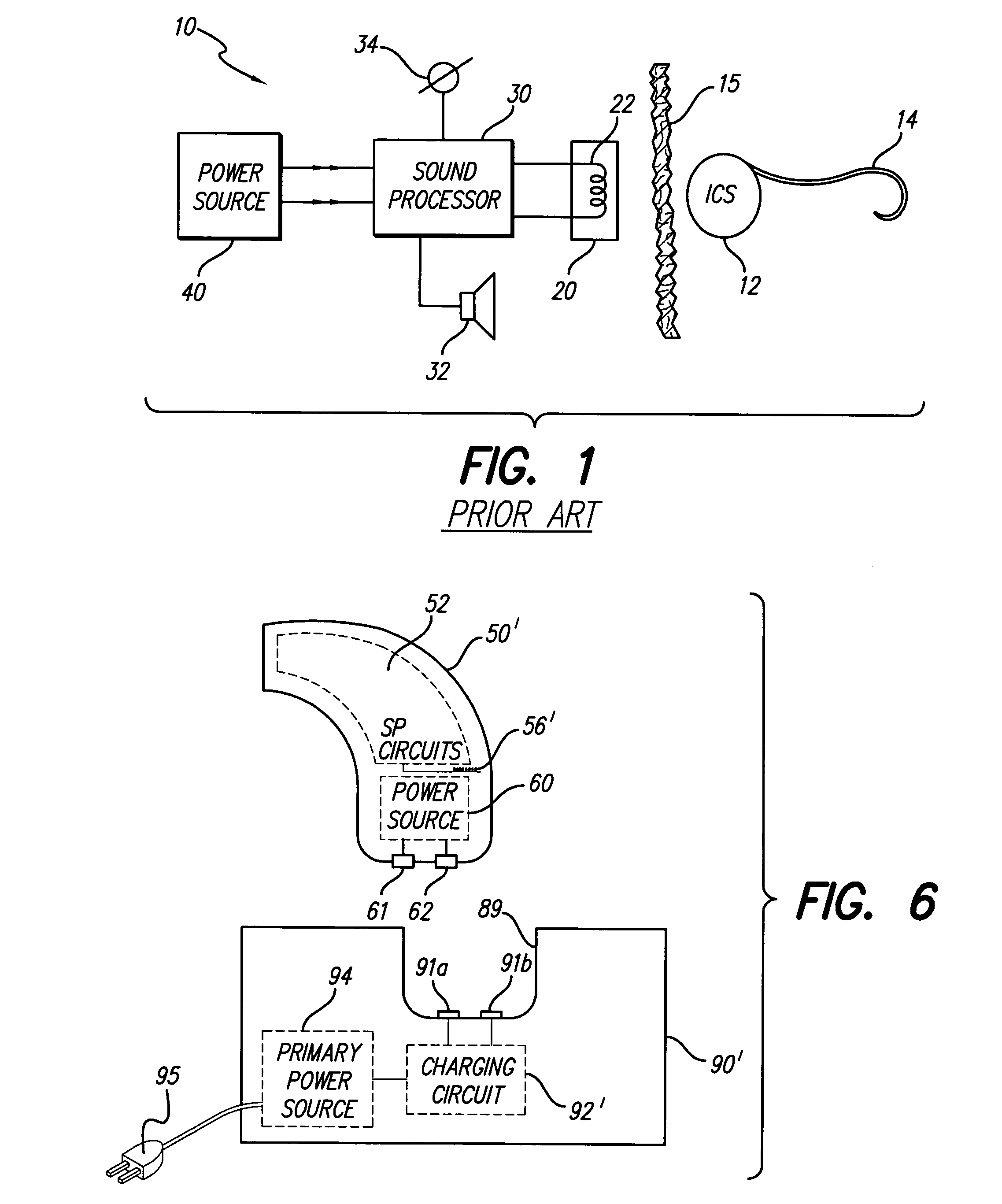 Cochlear implant sound processor with permanently integrated replenishable power source