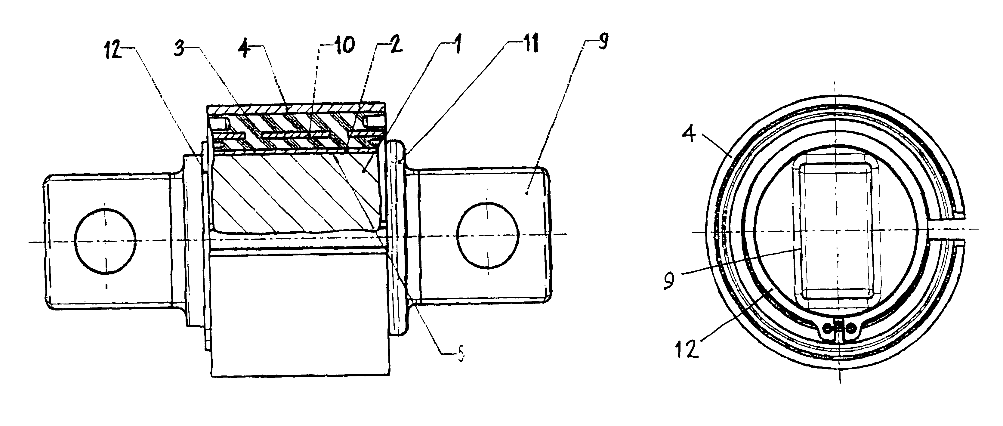 Rubber bearing for chassis parts in motor vehicles