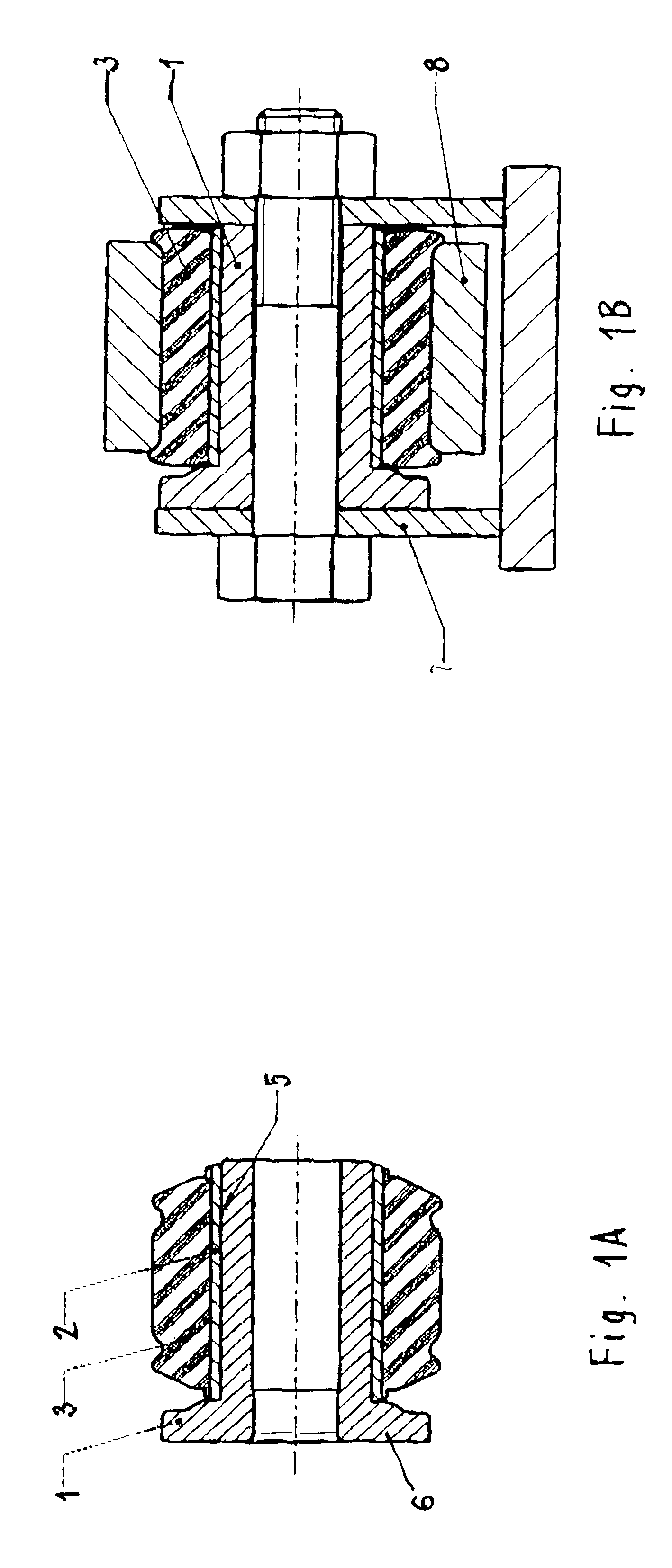 Rubber bearing for chassis parts in motor vehicles