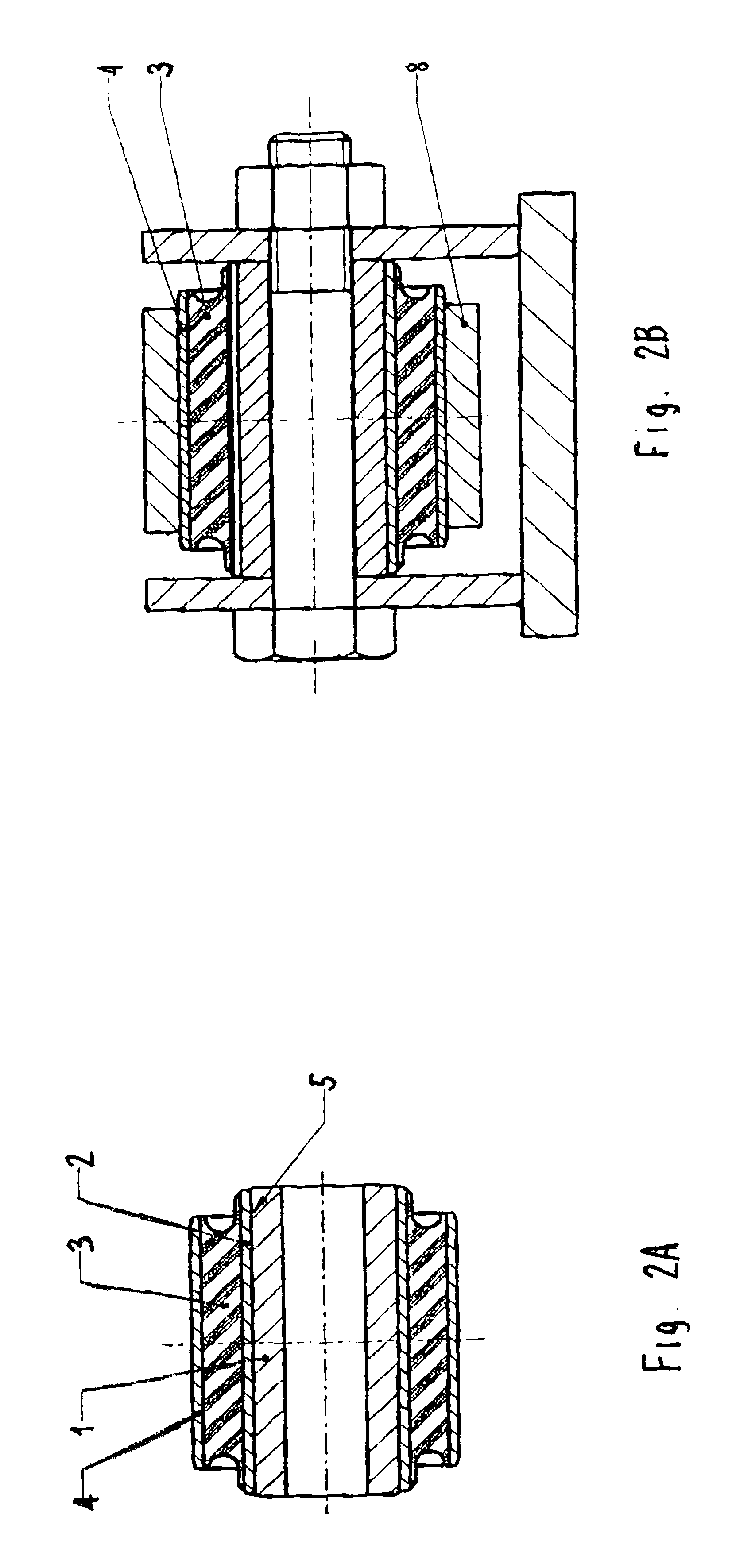 Rubber bearing for chassis parts in motor vehicles