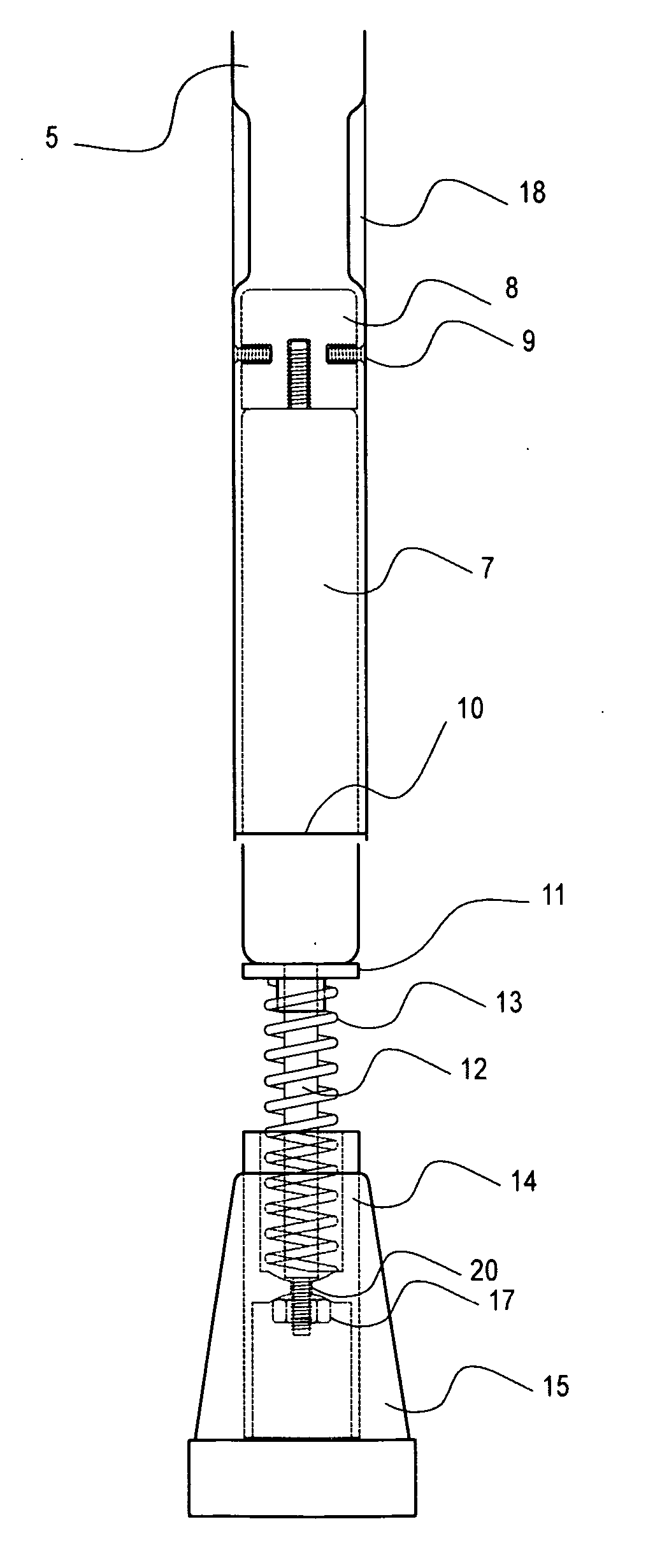 Custom fitted crutch with two shock-absorbers