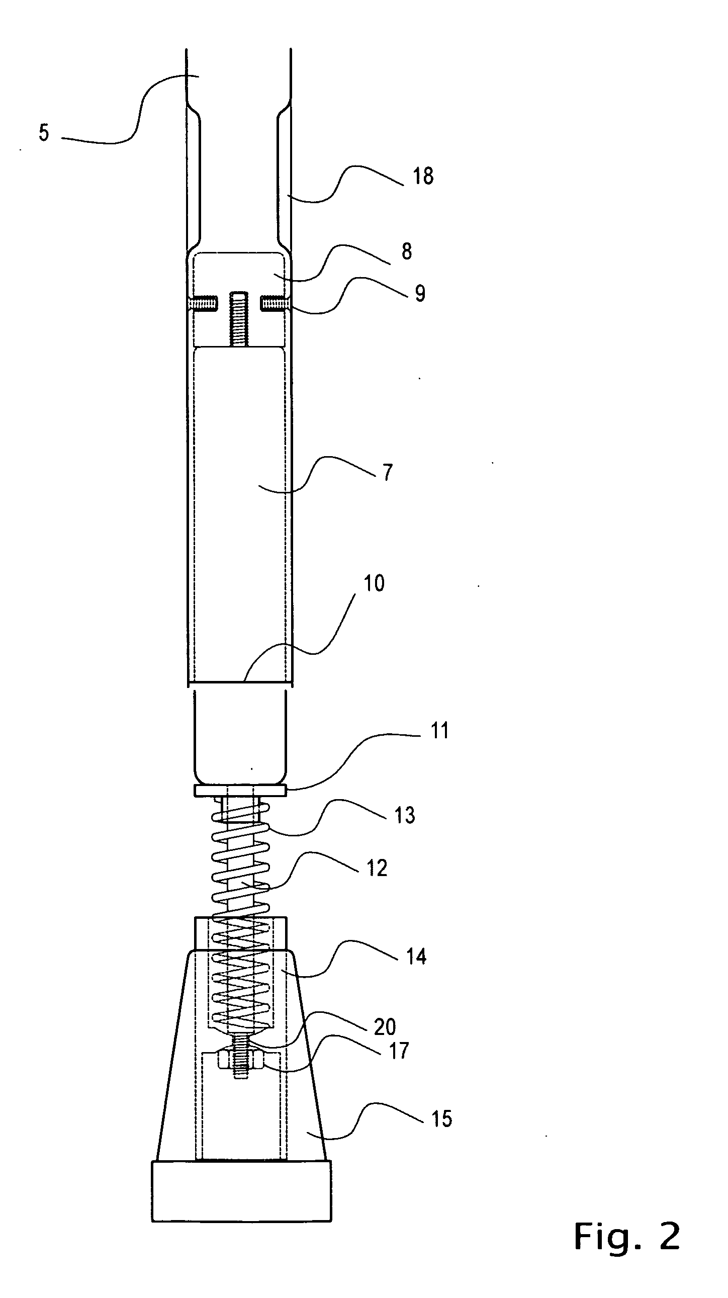 Custom fitted crutch with two shock-absorbers