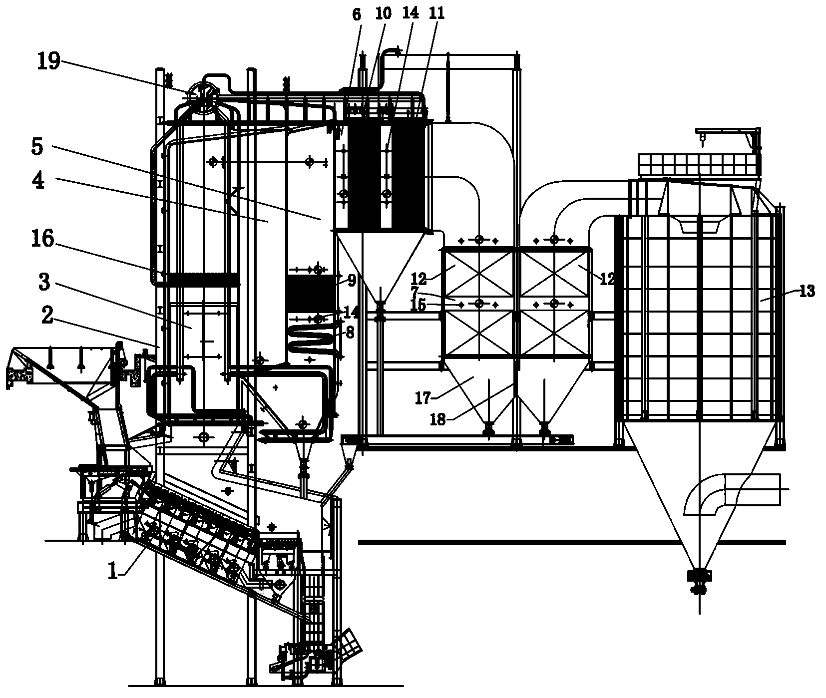 Compound-type waste incineration boiler