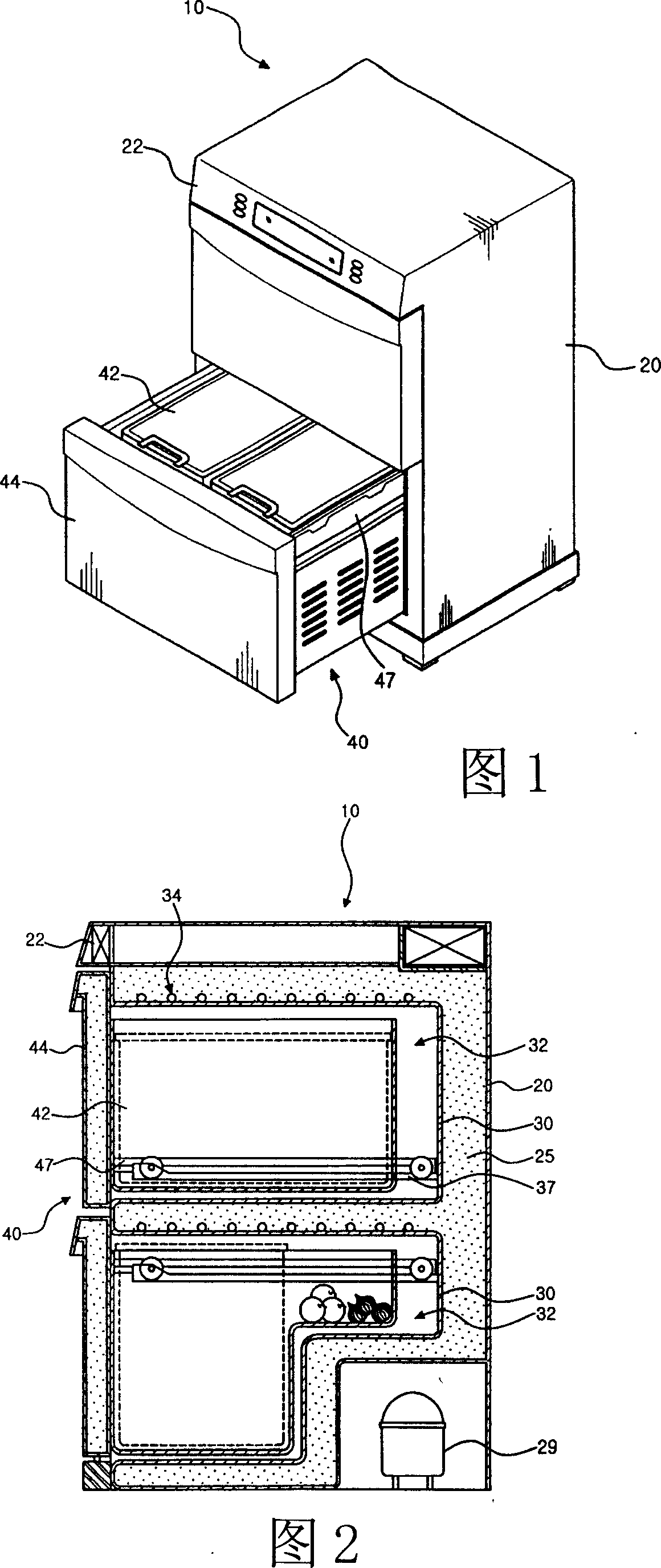 Anti-icing evaporator pipe structure for drawer type kraut refrigerator