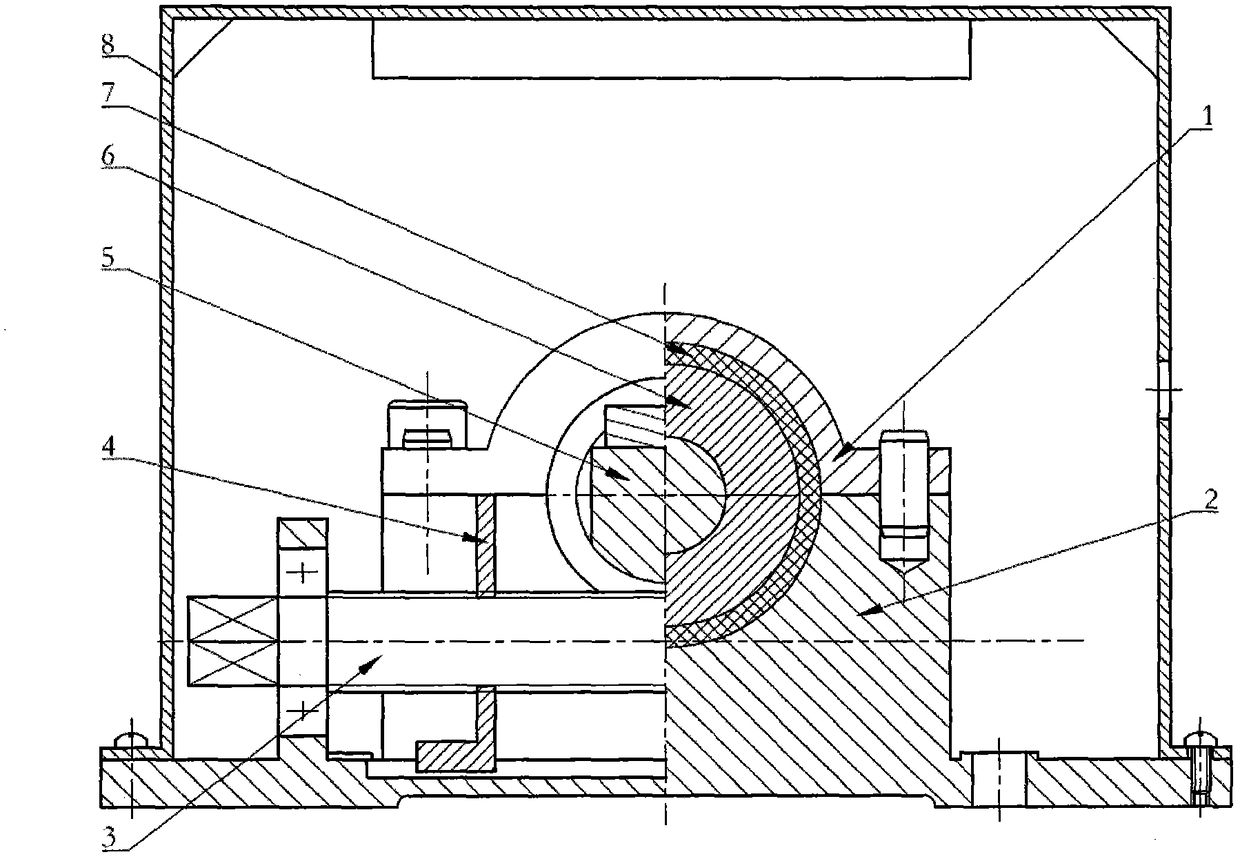 A vibrating table device for testing the dynamic characteristics of ring-shaped damping parts