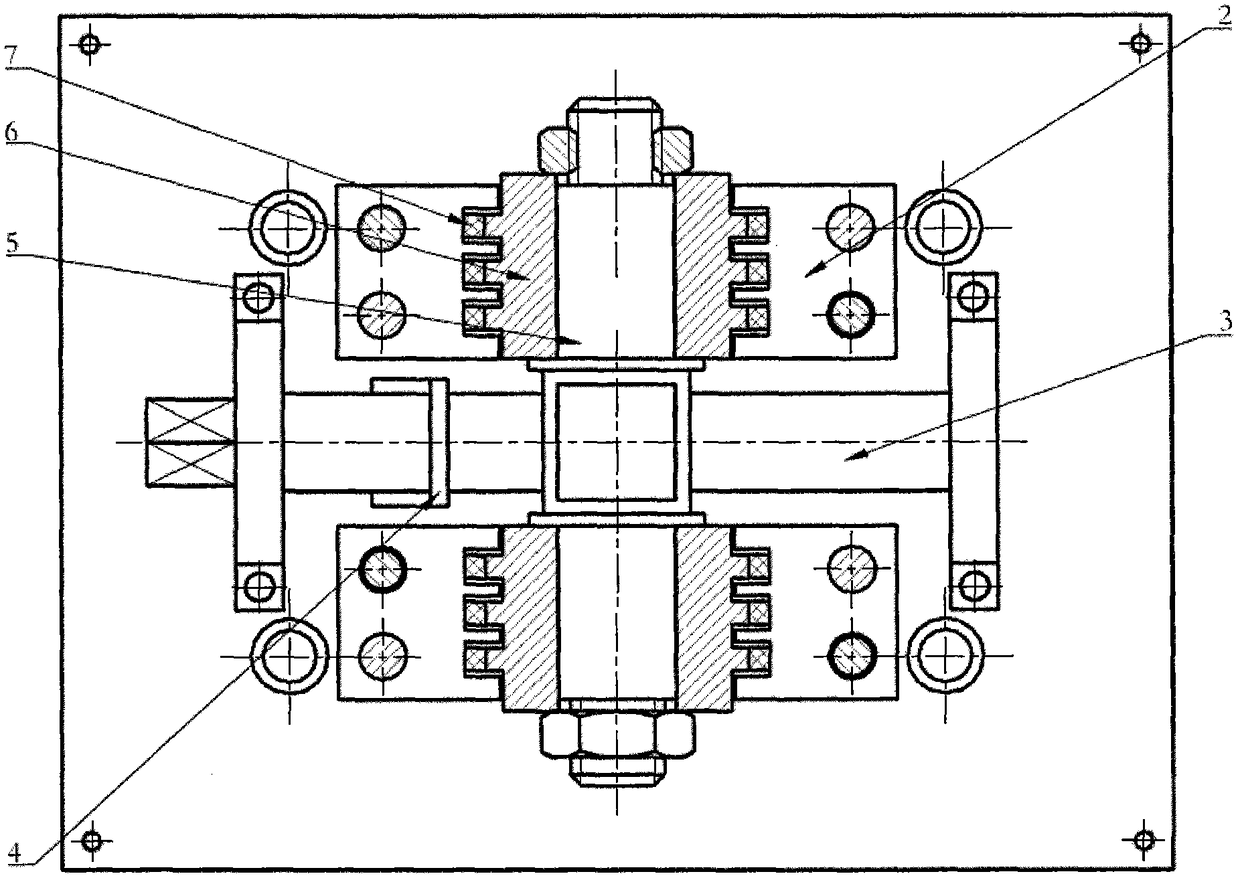 A vibrating table device for testing the dynamic characteristics of ring-shaped damping parts