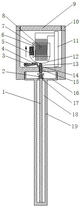 Water turbine guide vane shear pin monitoring device