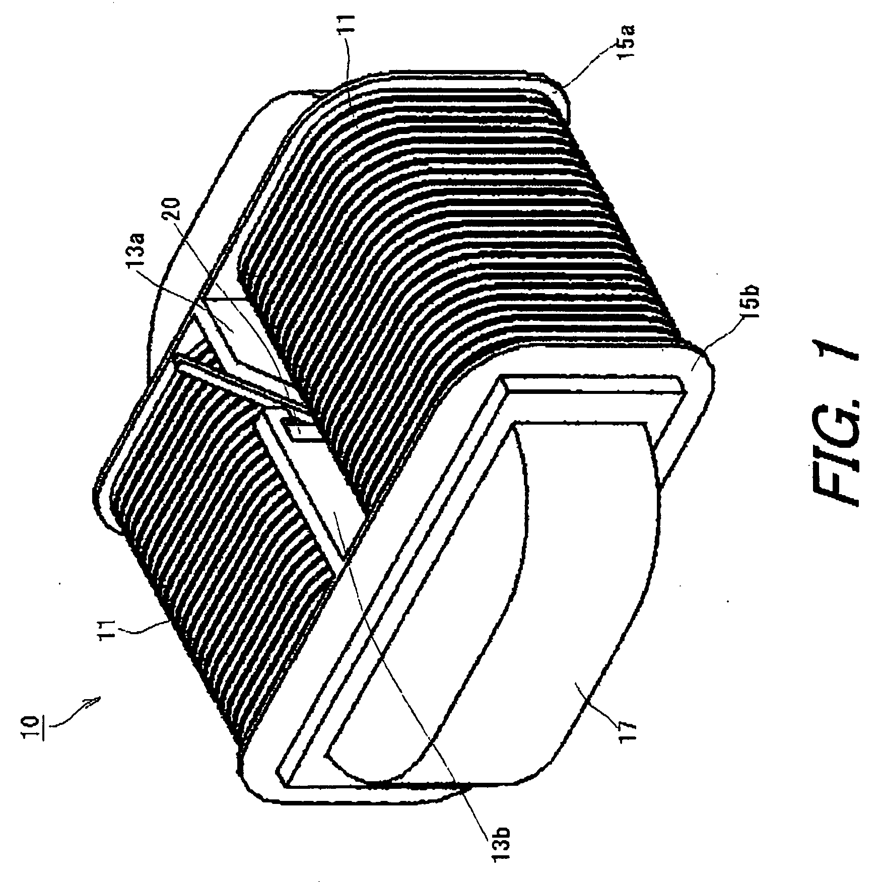 Securing structure of sensor element having lead and securing unit thereof