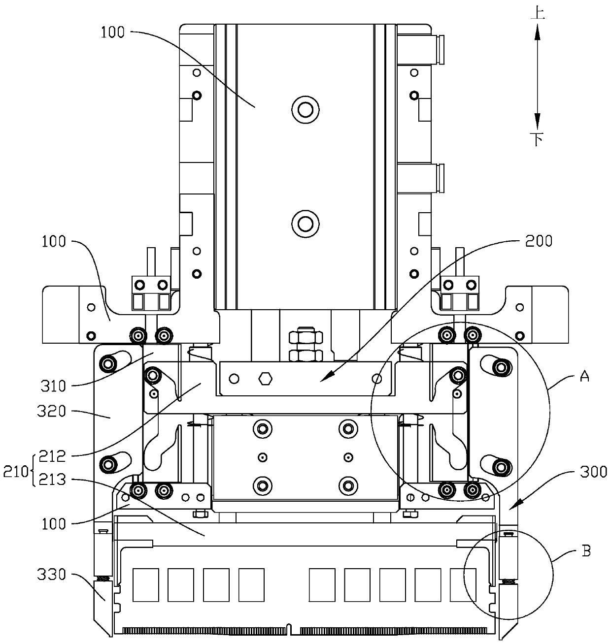 Memory bank automatic insertion and extraction mechanism and server mainboard test jig