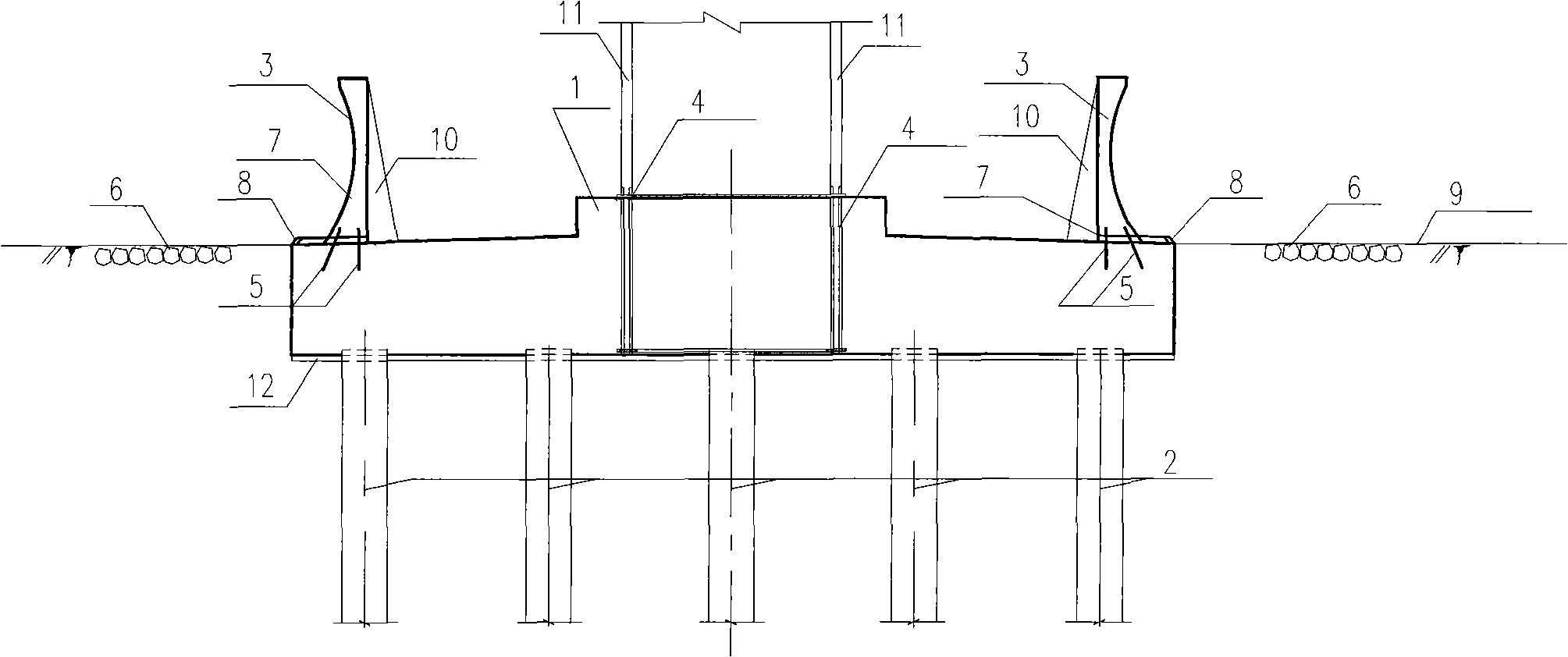 Mudflat wind electric field fan foundation structure