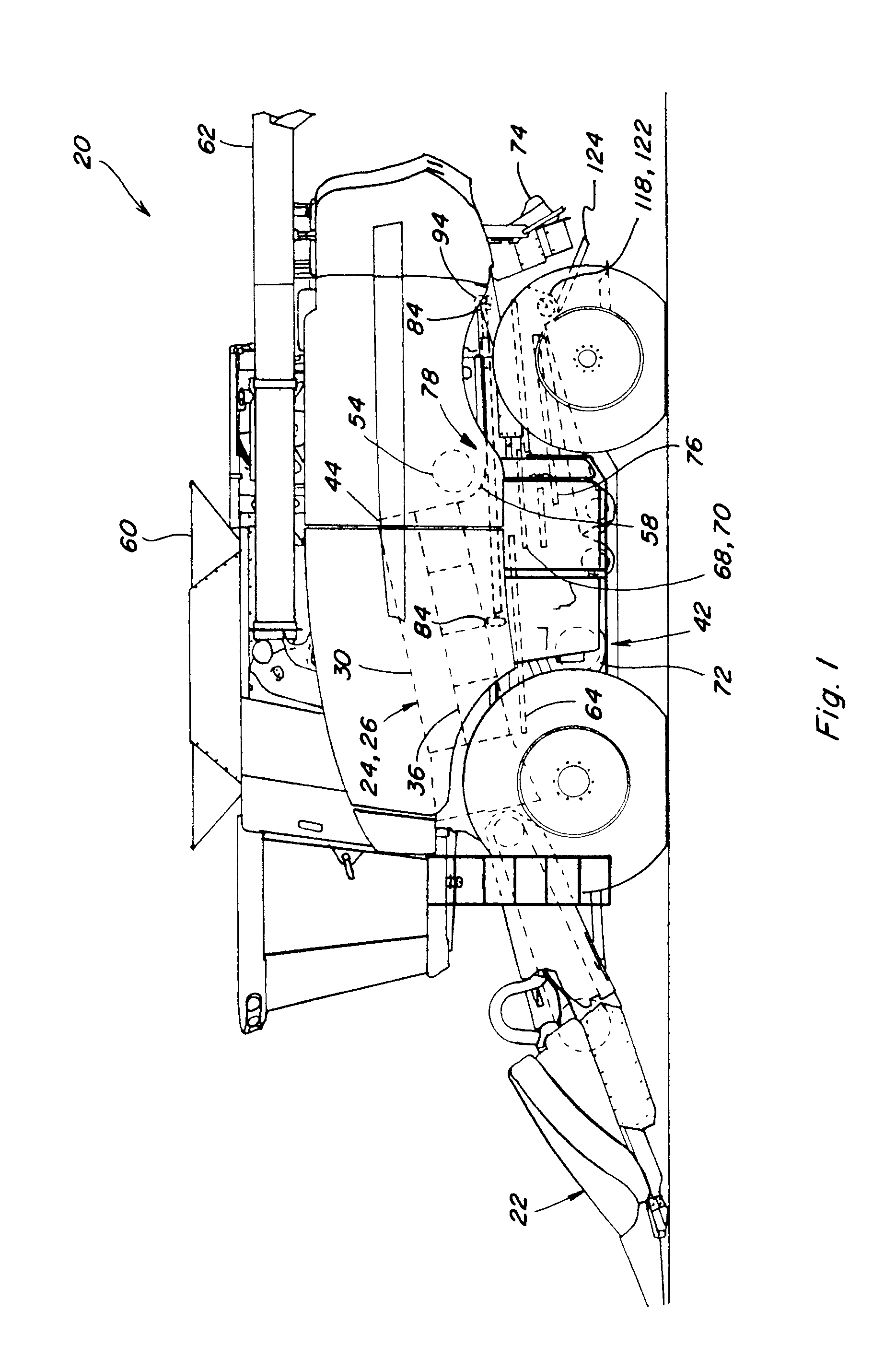 Agricultural combine with internal cob de-husking apparatus and system