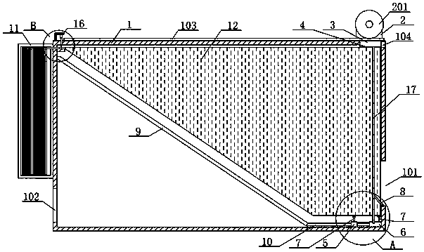 Dust collecting box for sweeping robot