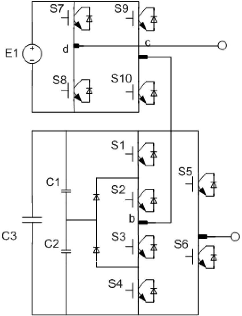 Energy storage capacitor-based cascaded inverter circuit