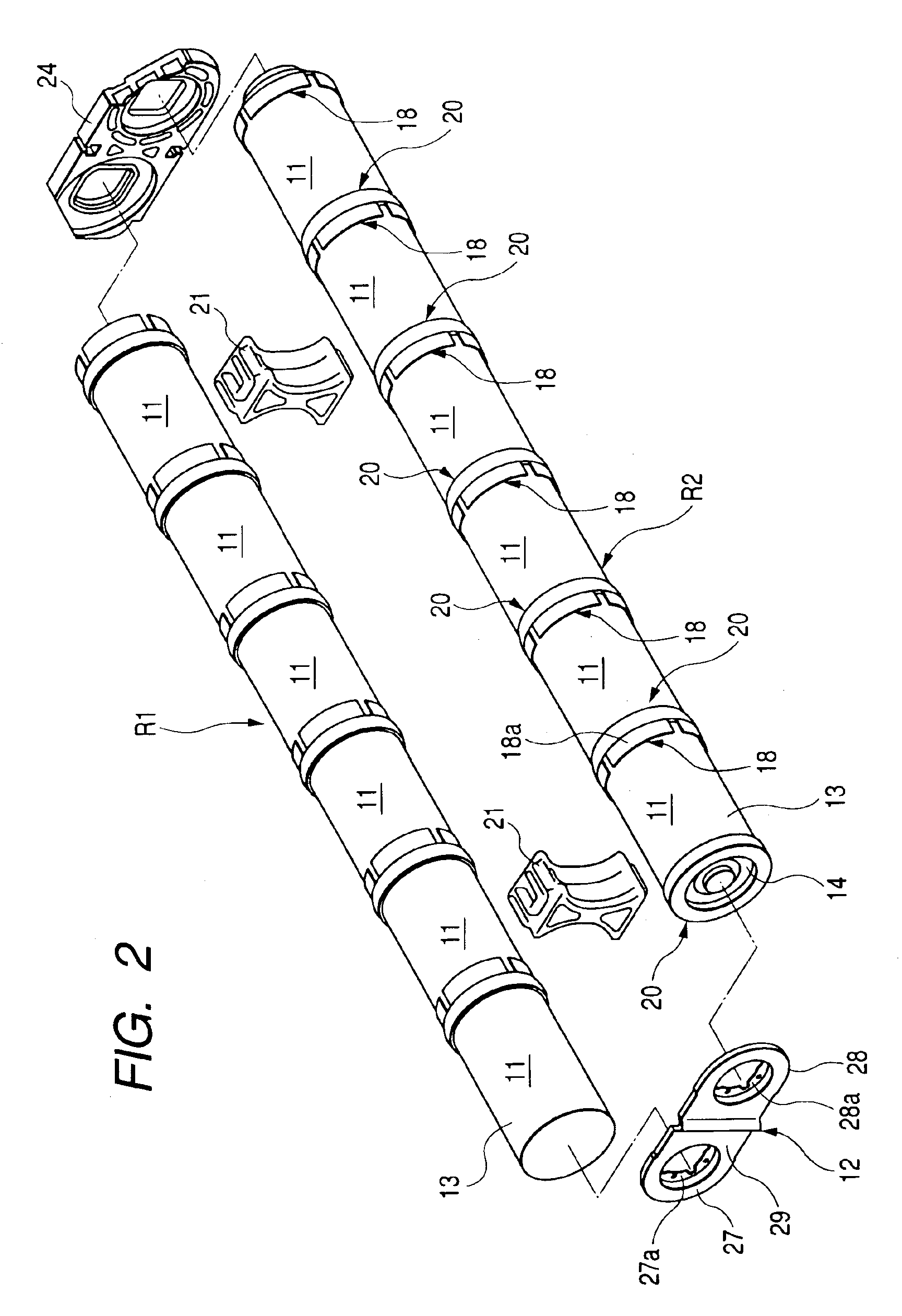 Connecting structure for electric cells