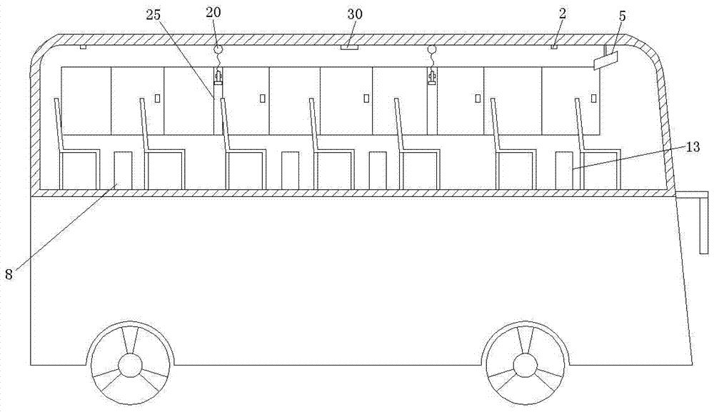 Safe escape device and temperature control device applied to high-rise bus