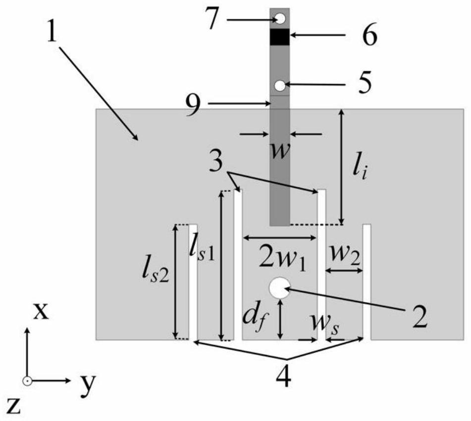 Non-contact variable capacitance loaded bandwidth reconfigurable microstrip patch filtering antenna